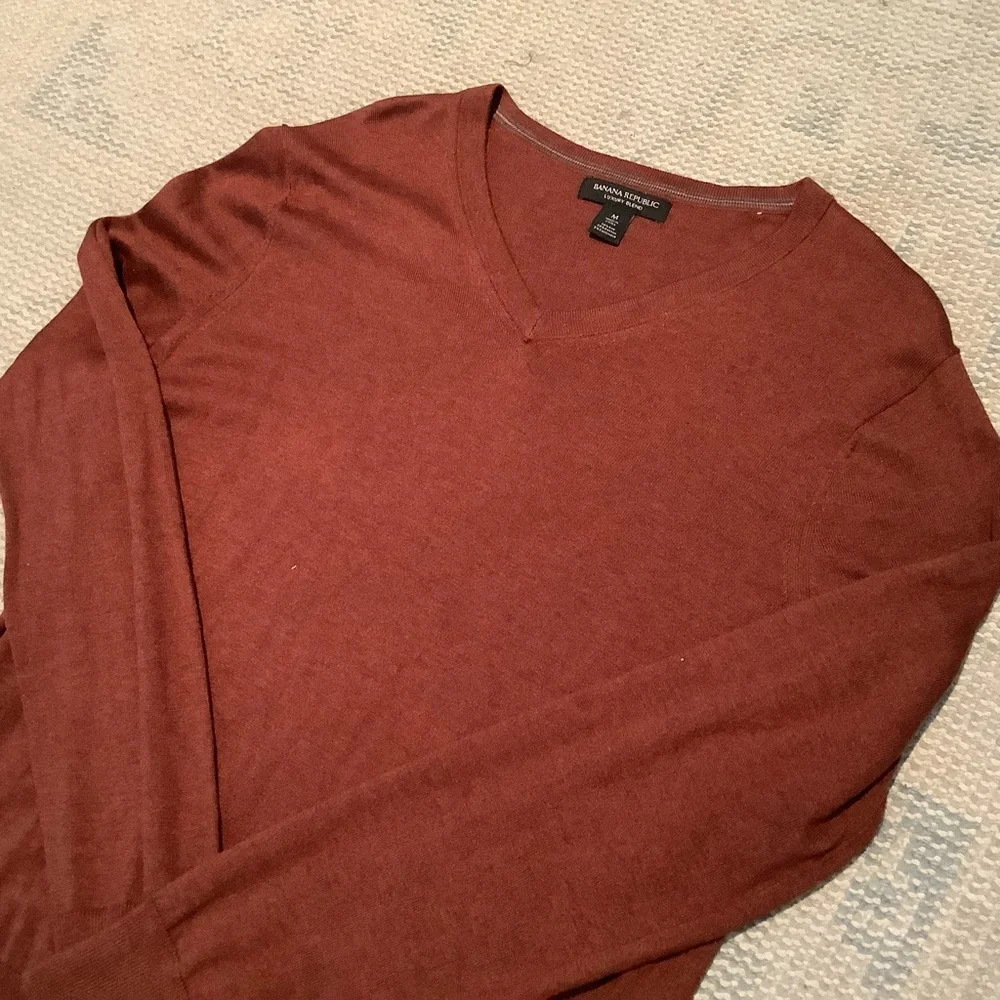Banana Republic Luxury Blend V Neck Sweater Silk Cashmere Blend Men’s Med